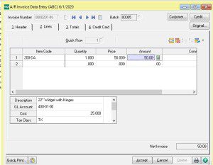 How do I adjust an Accounts Receivable Invoice in Sage 100 - CASERV